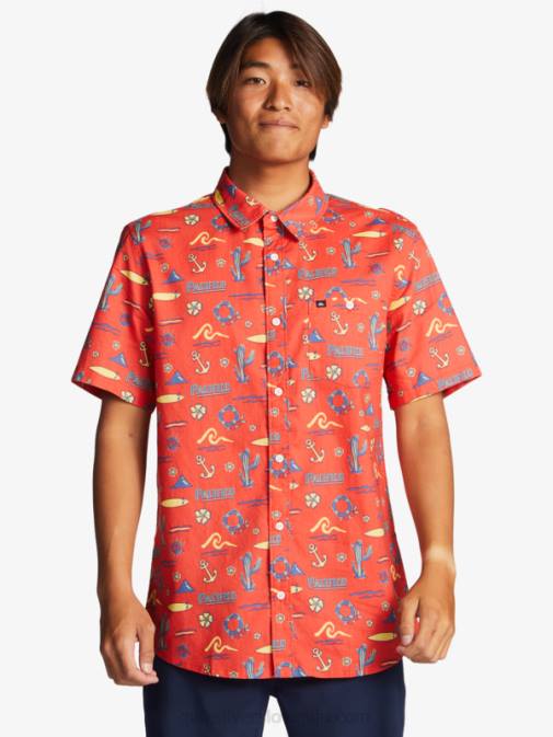 Quiksilver x Pacifico PJ4H16 moški rdeči pacifico quiksilver majica s kratkimi rokavi