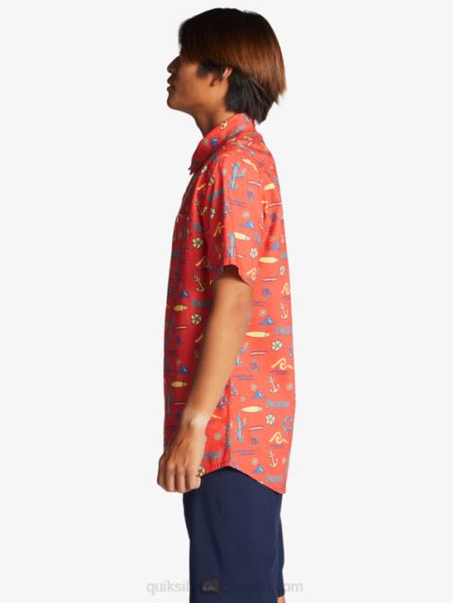 Quiksilver x Pacifico PJ4H16 moški rdeči pacifico quiksilver majica s kratkimi rokavi