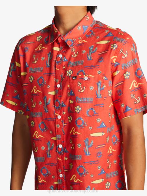 Quiksilver x Pacifico PJ4H16 moški rdeči pacifico quiksilver majica s kratkimi rokavi
