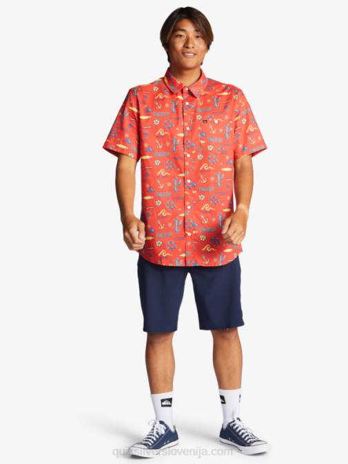 Quiksilver x Pacifico PJ4H16 moški rdeči pacifico quiksilver majica s kratkimi rokavi