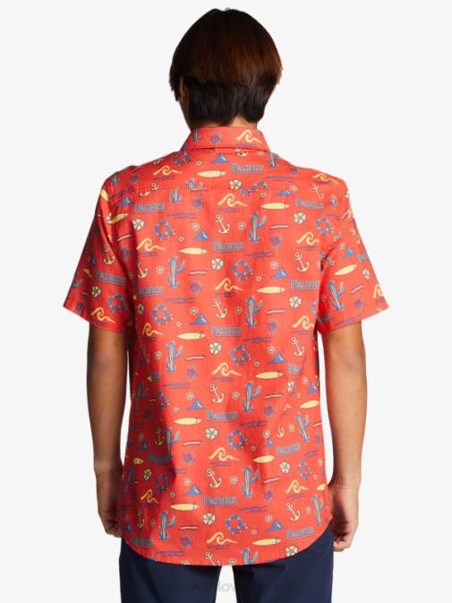 Quiksilver x Pacifico PJ4H16 moški rdeči pacifico quiksilver majica s kratkimi rokavi