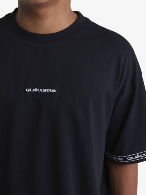 Quiksilver x Stab PJ4H1865 moški Črna majica iz 90-ih